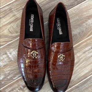 Roberto Cavalli Brown Loafers for Men NEW